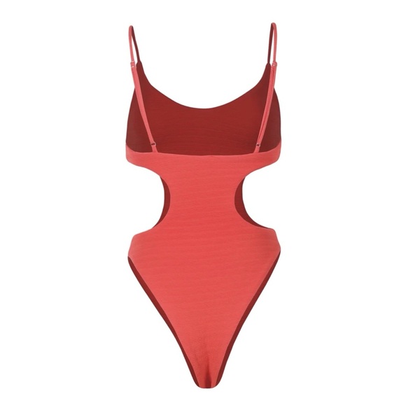 New Free People Mello The Label Cut Out One Piece Swimsuit Orange Size Small - Picture 10 of 10